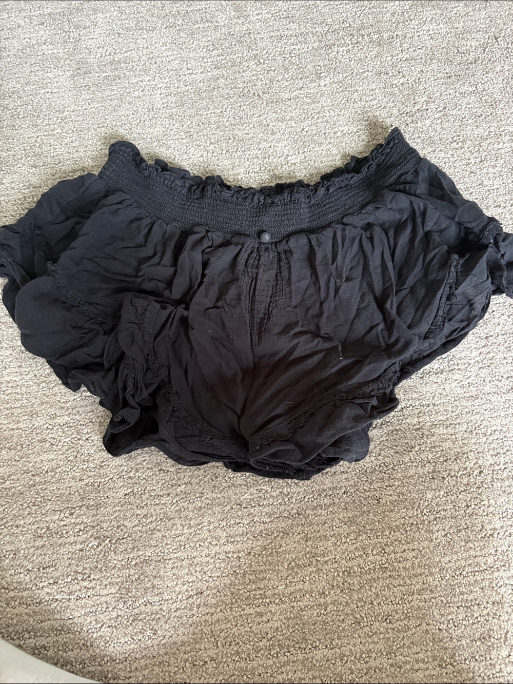 Black Ruffled pajama shorts